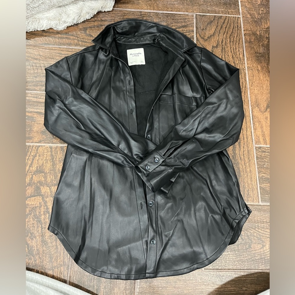 Abercrombie Feaux Leather Button Down
